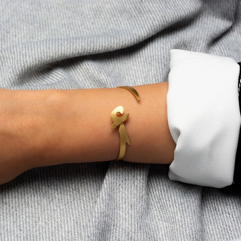 Gold Initial Bracelet - Set of 2 Bracelets