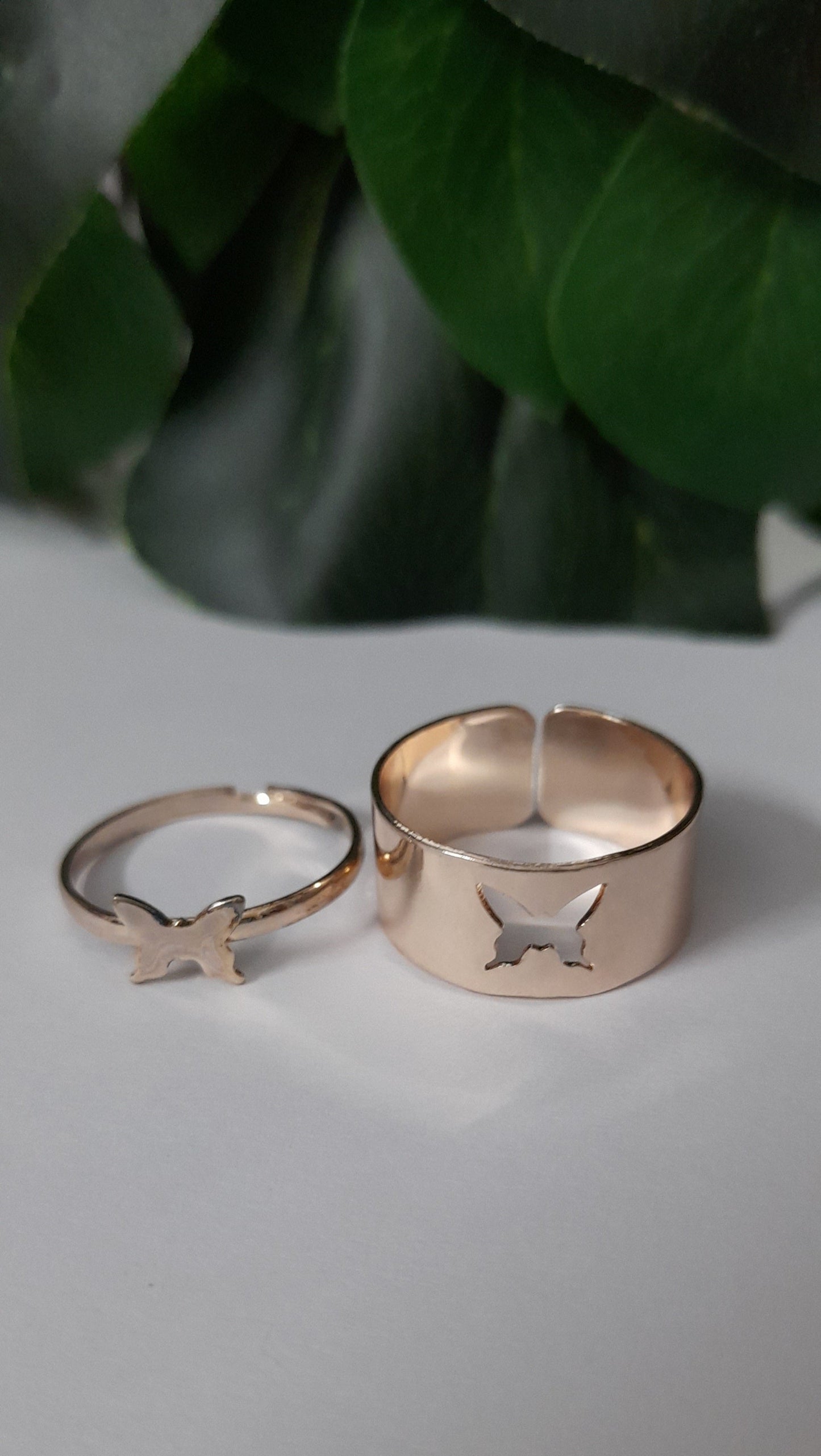 Butterfly Couple rings adjustable (pair)