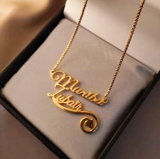 18k Gold Plated Double Name Necklace Article 7