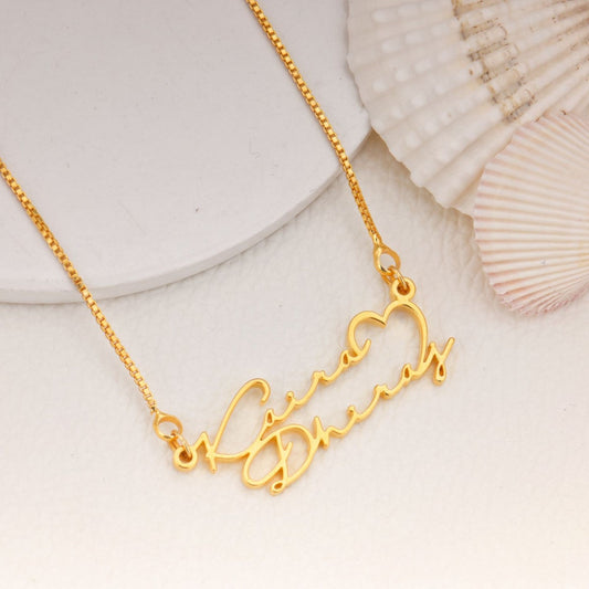 18k Gold Plated Double Name Necklace Article 4