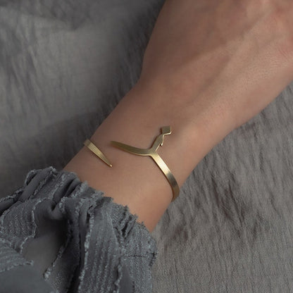 Gold Initial Bracelet - Set of 2 Bracelets