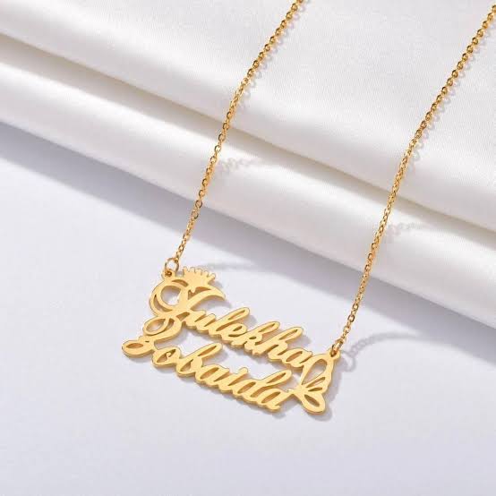 18k Gold Plated Double Name Necklace Article 6