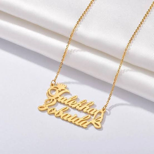 18k Gold Plated Double Name Necklace Article 6