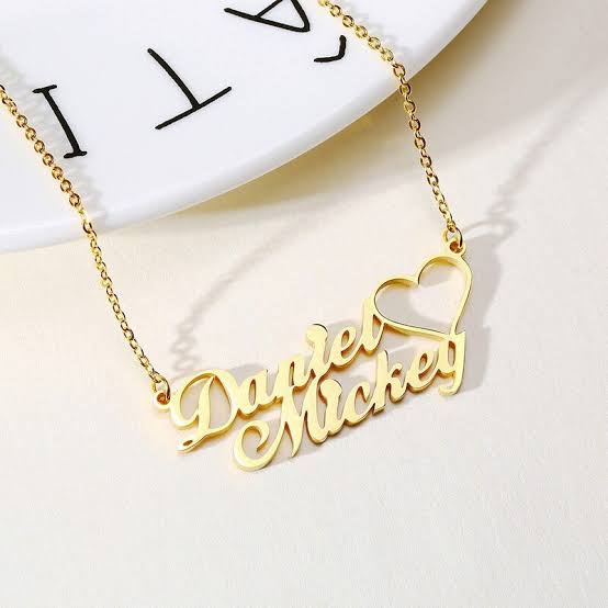 18k Gold Plated Double Name Necklace Article 10