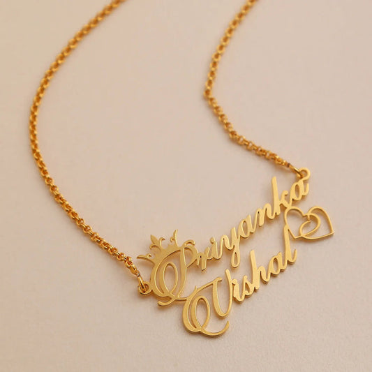 18k Gold Plated Double Name Necklace Article 1