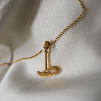 Gold Initial Necklaces (Set of 3 Necklaces with chains)